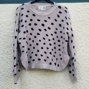 Jackson Rowe Chukar polka dot sweater in stone black medium